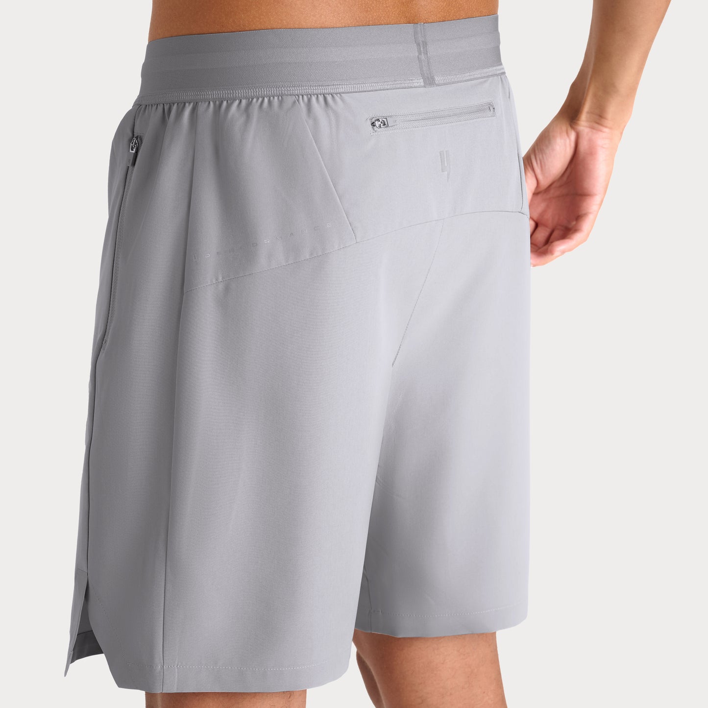 LIGHT GREY PERFORMANCE SHORTS WITH INNER