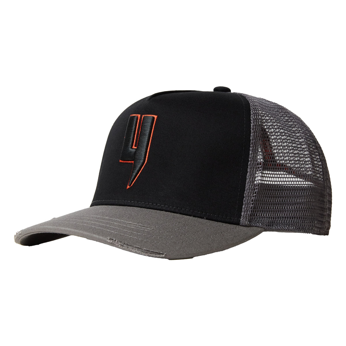 MIXED CONTRAST CAP BLACK GREY ORANGE