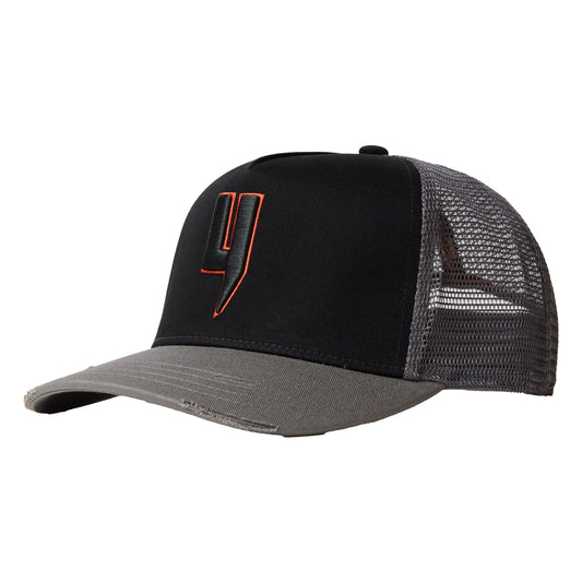 MIXED CONTRAST CAP BLACK GREY ORANGE