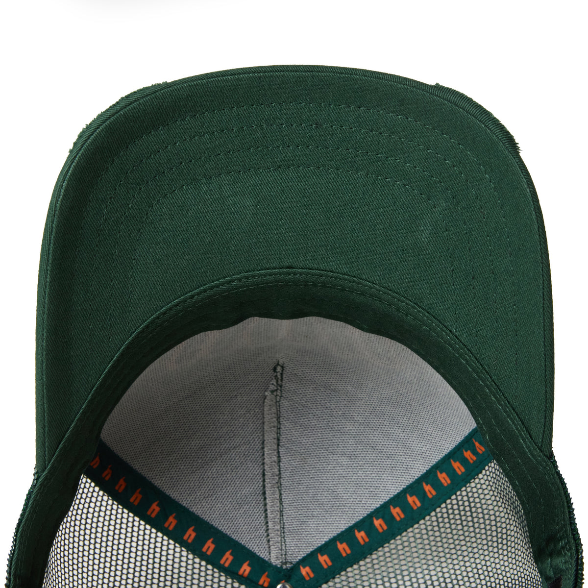 YYY CAP DARK GREEN ORANGE OUTLINE
