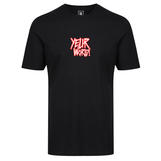 SCRIPT TEE BLACK RED