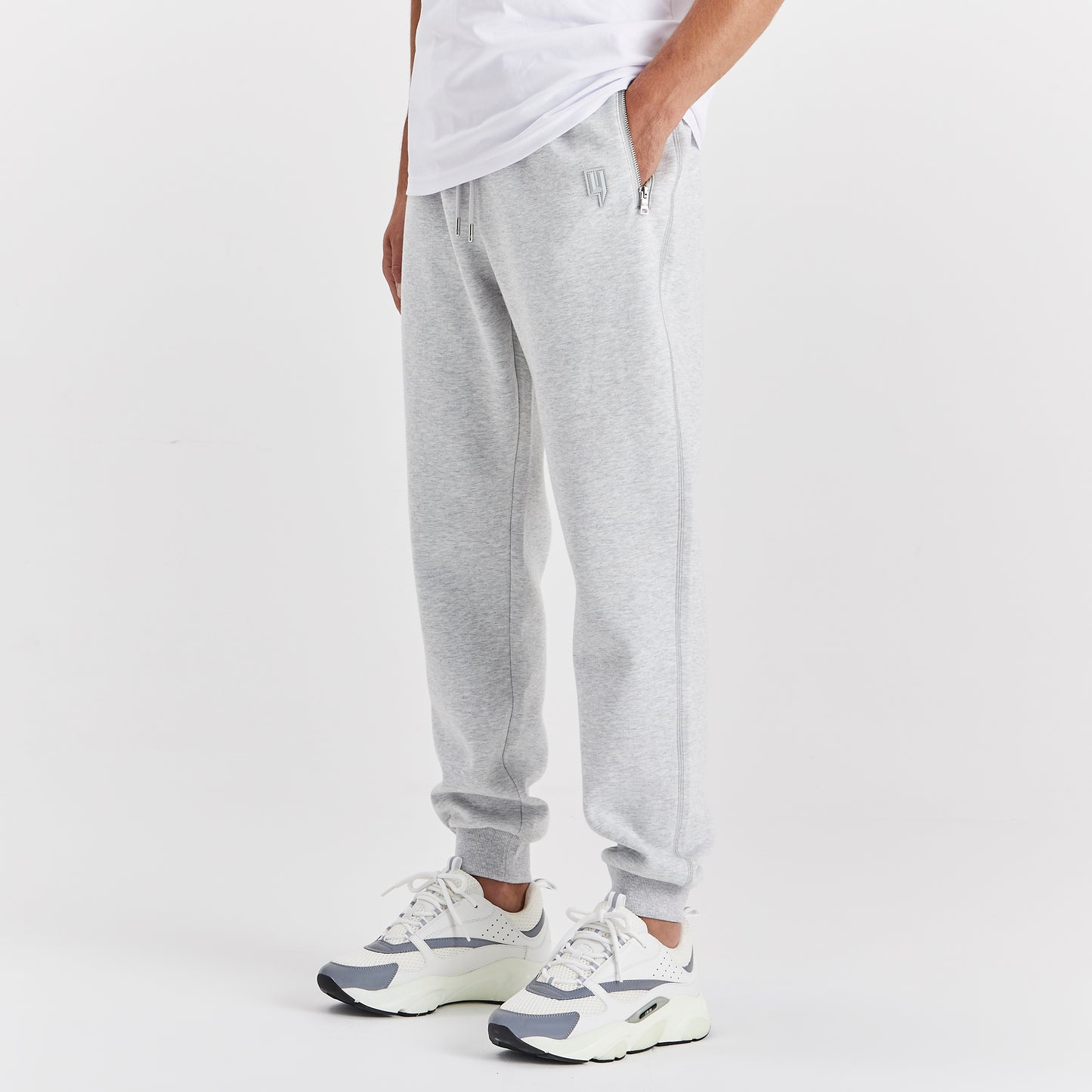 TECH TRACKSUIT BOTTOMS GREY MARL