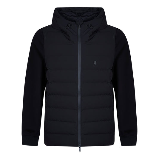 QUILTED PANEL JACKET BLACK