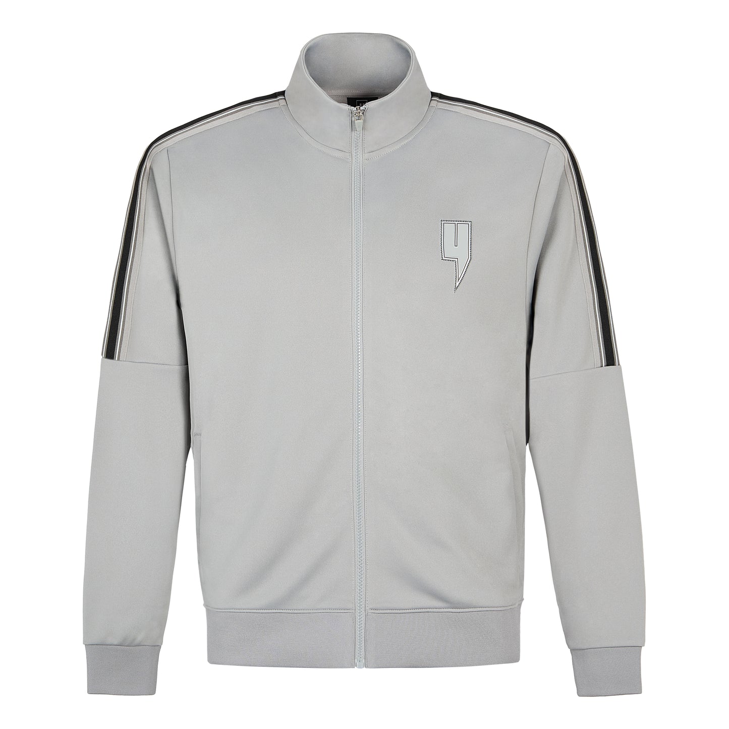 GREY TRACK TOP BLACK SIDE STRIPE