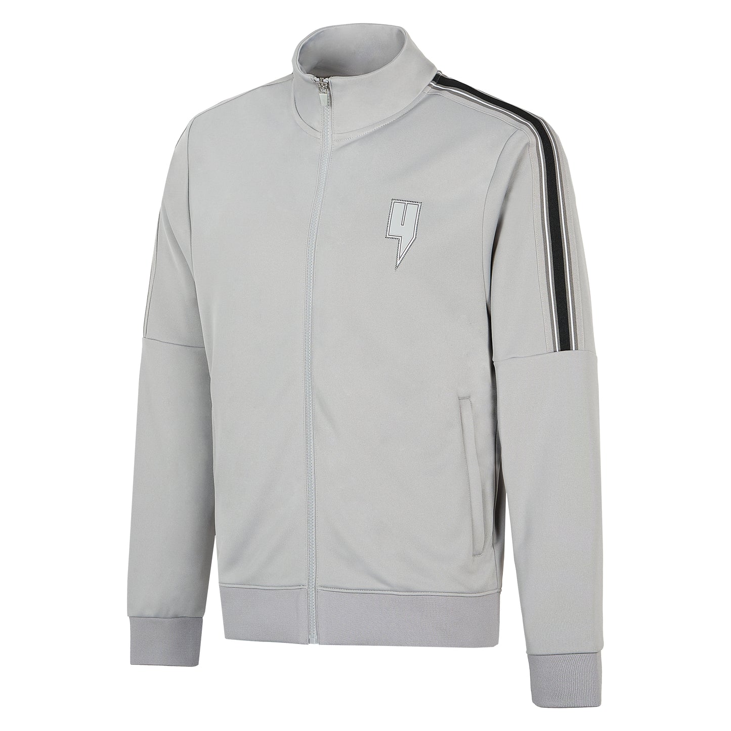 GREY TRACK TOP BLACK SIDE STRIPE