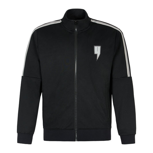 BLACK TRACK TOP GREY SIDE STRIPE