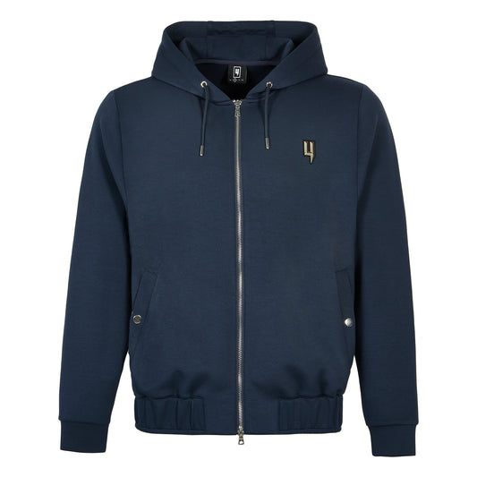 NAVY LUX ZIP UP HOODY