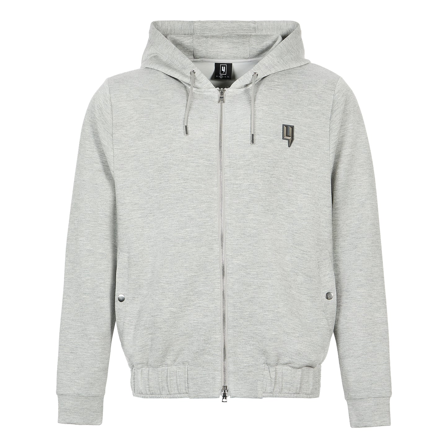 GREY MARL LUX ZIP UP HOODY