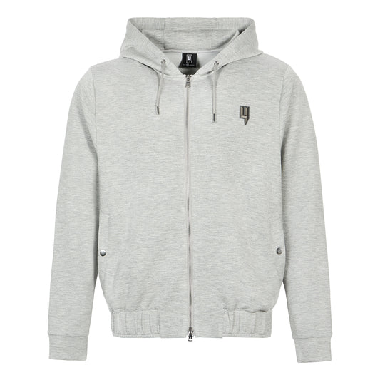 GREY MARL LUX ZIP UP HOODY