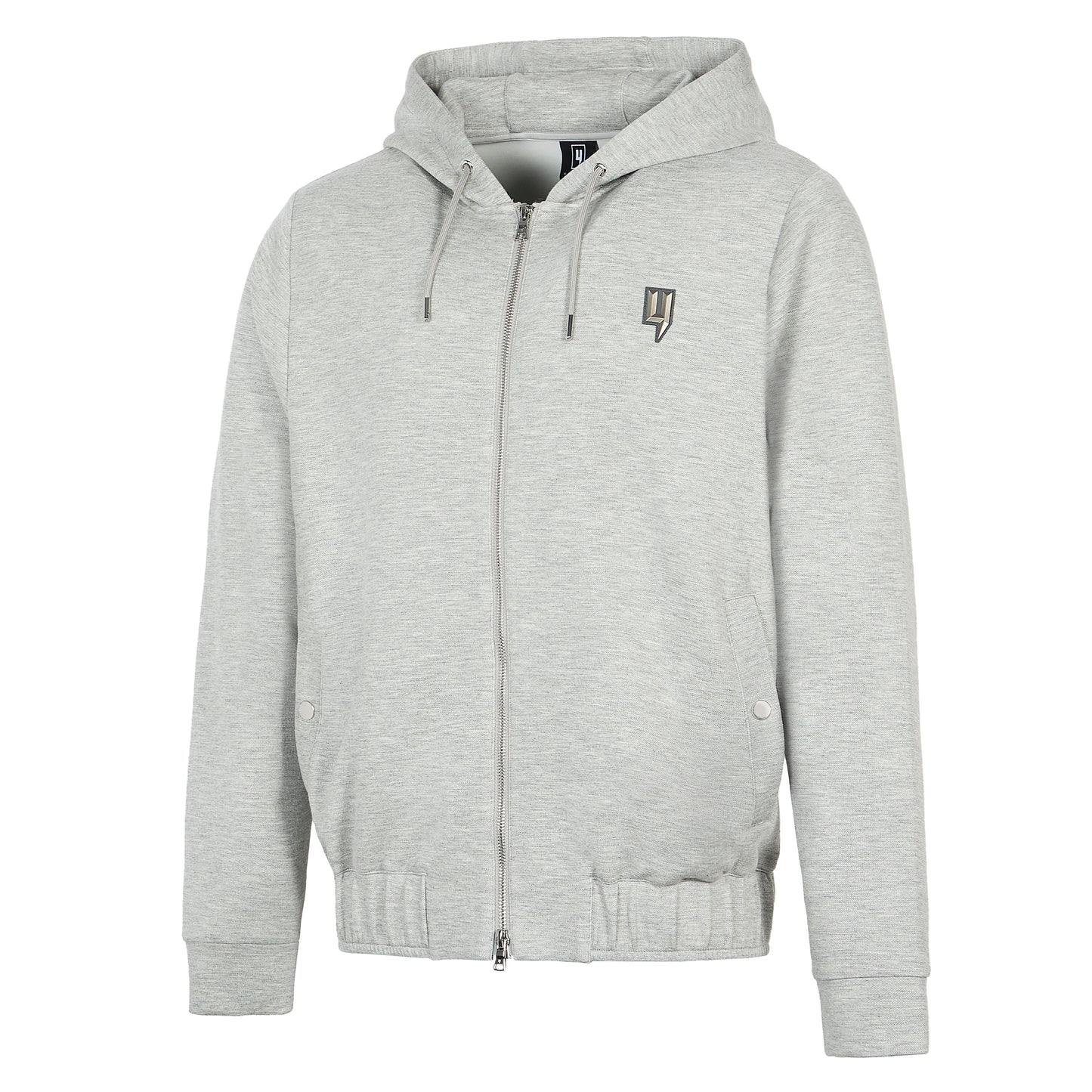 GREY MARL LUX ZIP UP HOODY