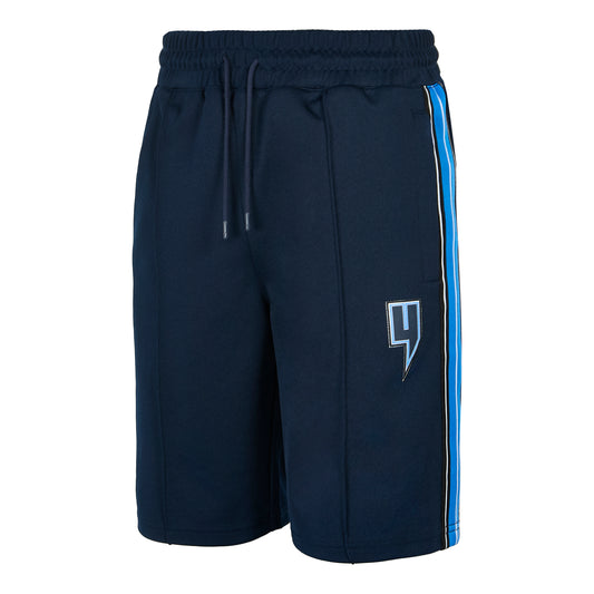 NAVY TRACK SHORTS BLUE SIDE STRIPE