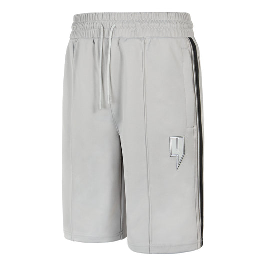 GREY TRACK SHORTS BLACK SIDE STRIPE