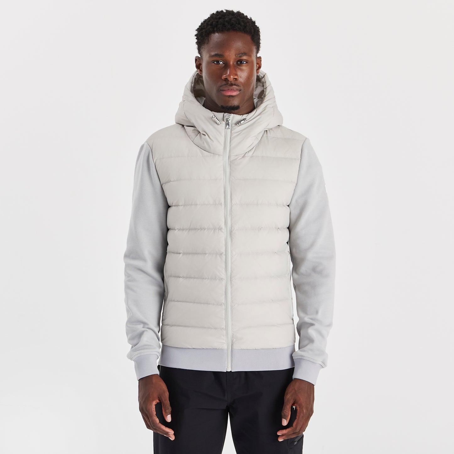 QUILTED PANEL JACKET GREY