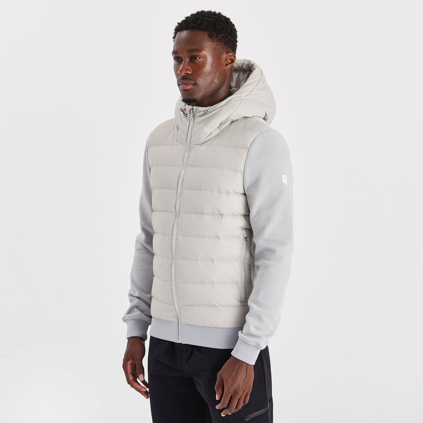 QUILTED PANEL JACKET GREY