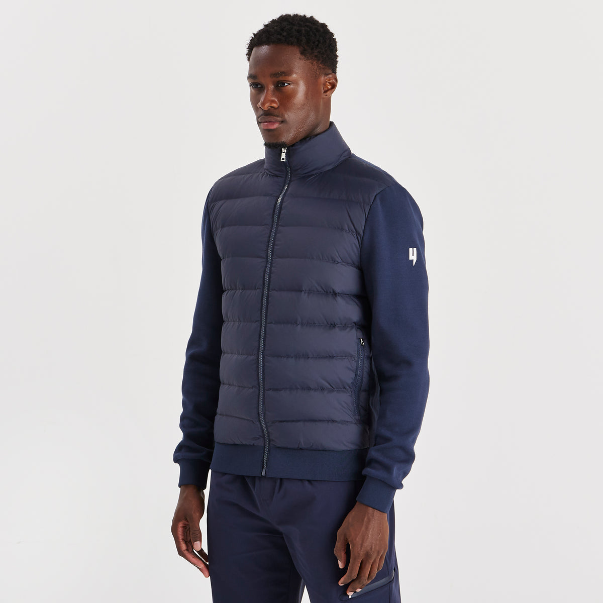 Front Panel Jacket FUNNEL NECK PANEL JACKET NAVY – YELIR WORLD