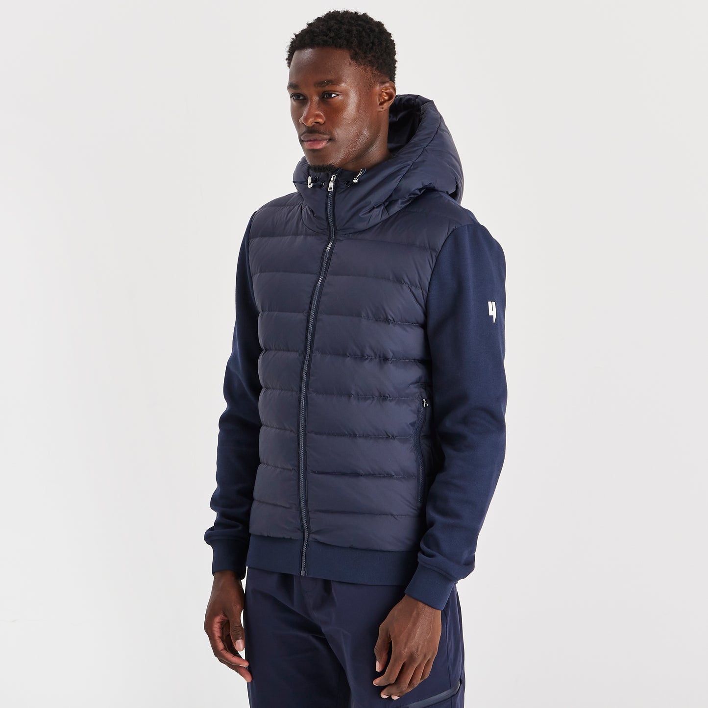 QUILTED PANEL JACKET NAVY