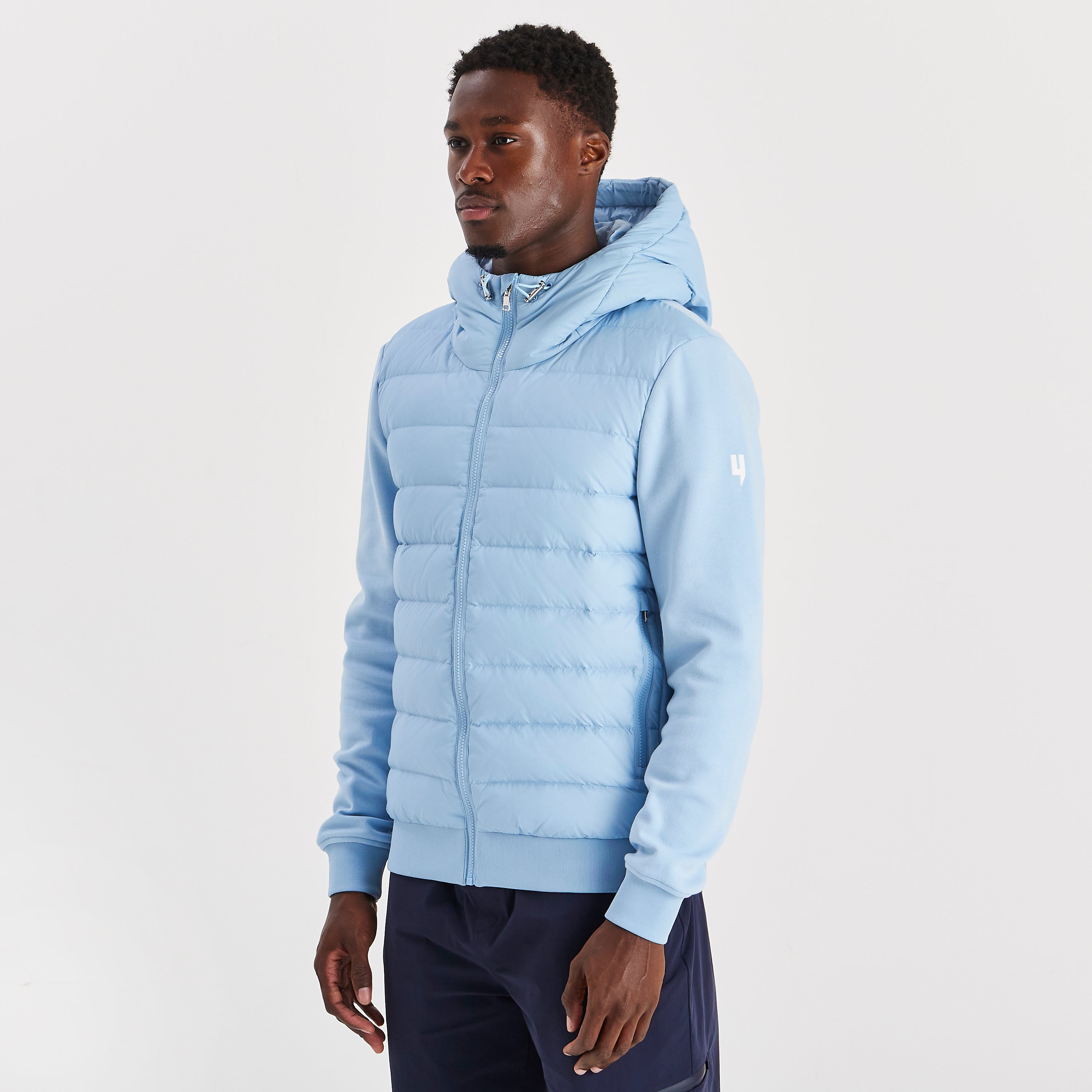 QUILTED PANEL JACKET BABY BLUE YELIR WORLD