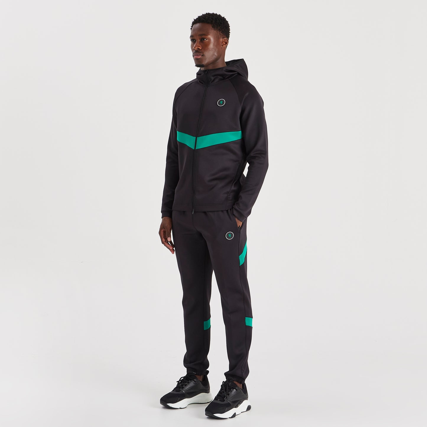 TEAM TRACKSUIT TOP BLACK/RACING GREEN