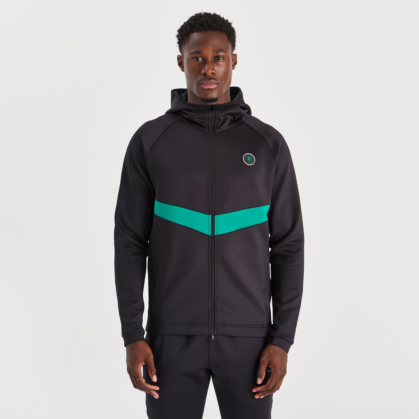 TEAM TRACKSUIT TOP BLACK/RACING GREEN