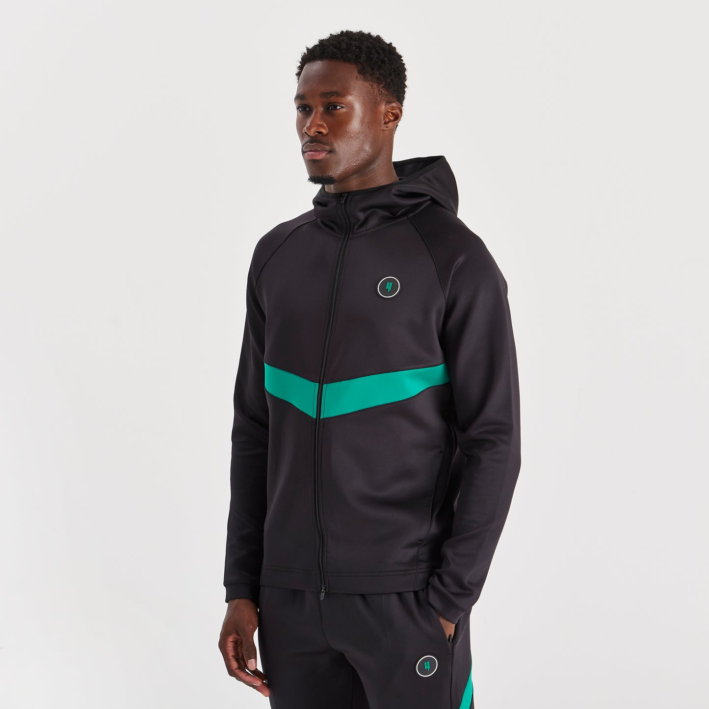 TEAM TRACKSUIT TOP BLACK/RACING GREEN