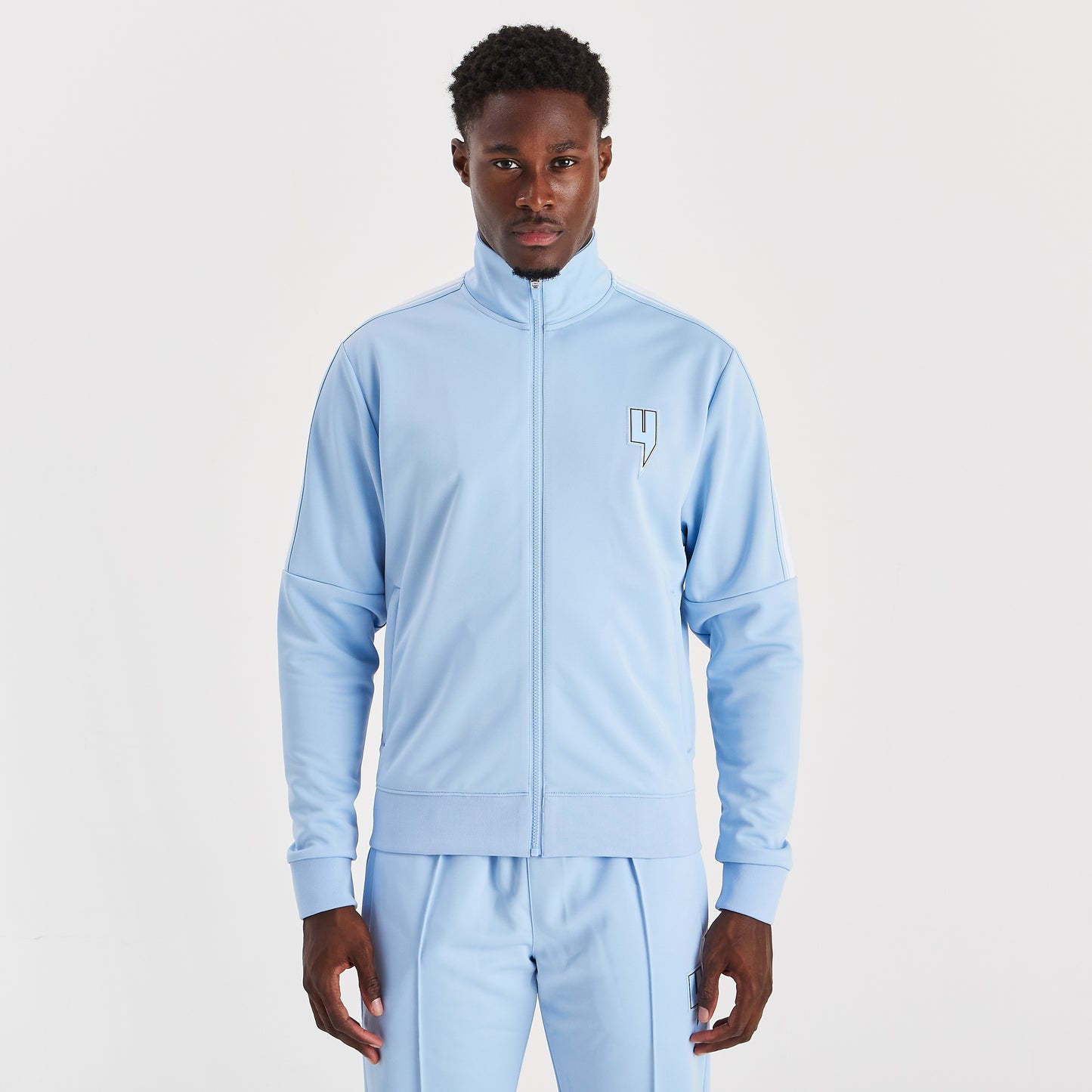 TRACK TOP SIDE STRIPE BABY BLUE