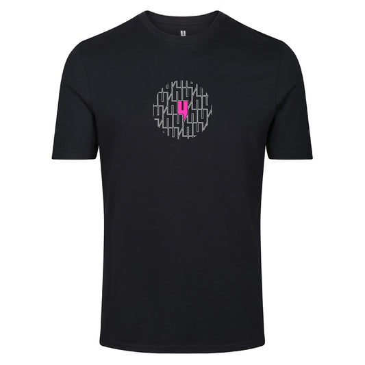 BLACK TEE CIRCLE MULTI Y LOGO PINK