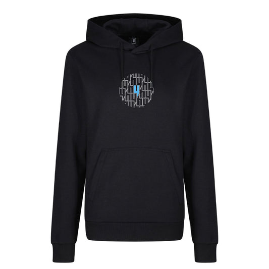 BLACK HOODY CIRCLE MULTI Y LOGO BABY BLUE