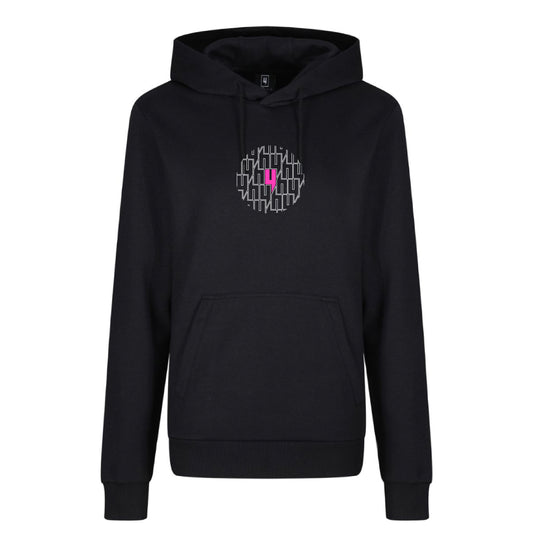 BLACK HOODY CIRCLE MULTI Y LOGO PINK