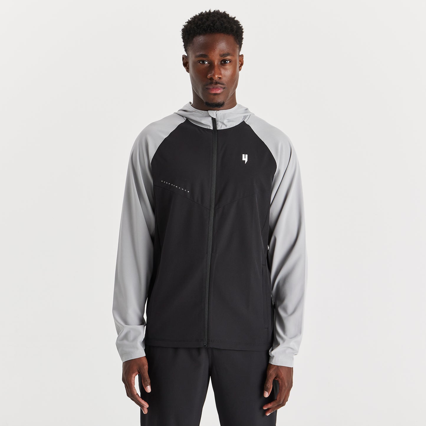 TRAINING JACKET BLACK LIGHT GREY