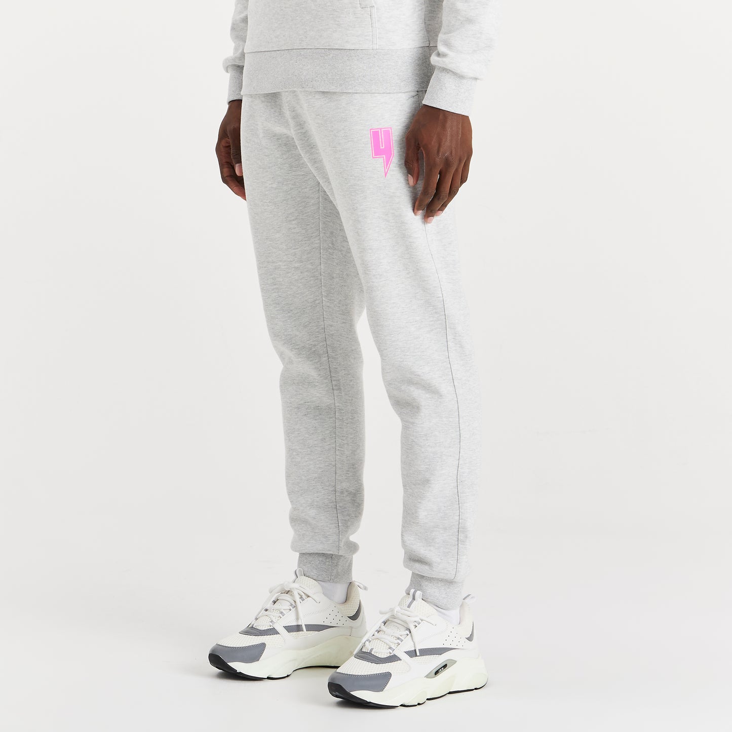 GREY JOGGERS PINK OUTLINE Y LOGO