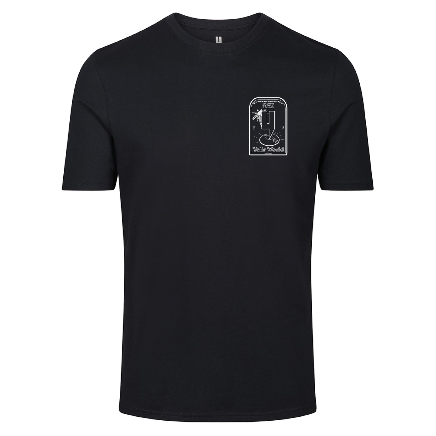 BLACK TEE IBIZA LOGO WHITE
