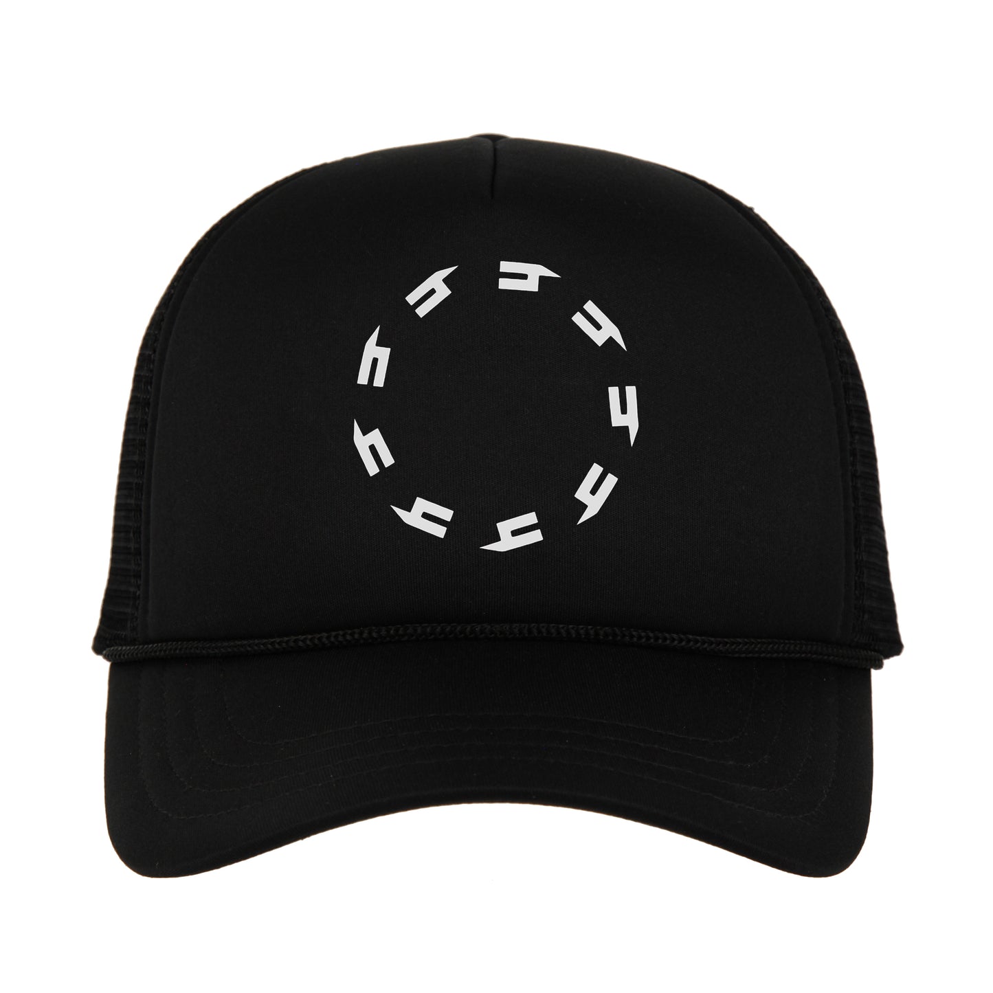 BLACK CAP WHITE CIRCLE LOGO