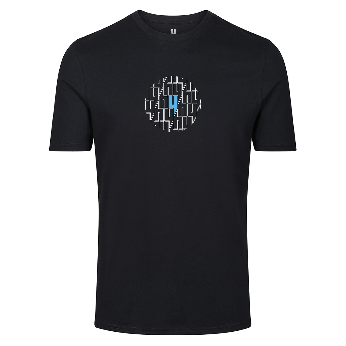 BLACK TEE CIRCLE MULTI Y LOGO BABY BLUE