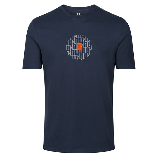 NAVY TEE CIRCLE MULTI Y LOGO ORANGE