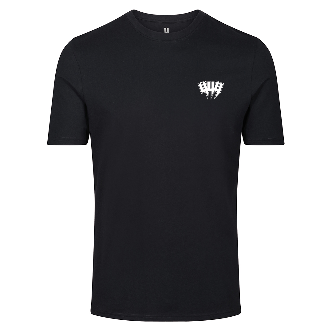 BLACK TEE SMALL WHITE YYY OUTLINE