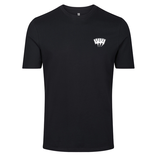 BLACK TEE SMALL WHITE YYY OUTLINE