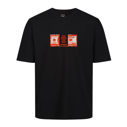 BLACK RELAXED FIT TEE DOLLAR BILL LOGO