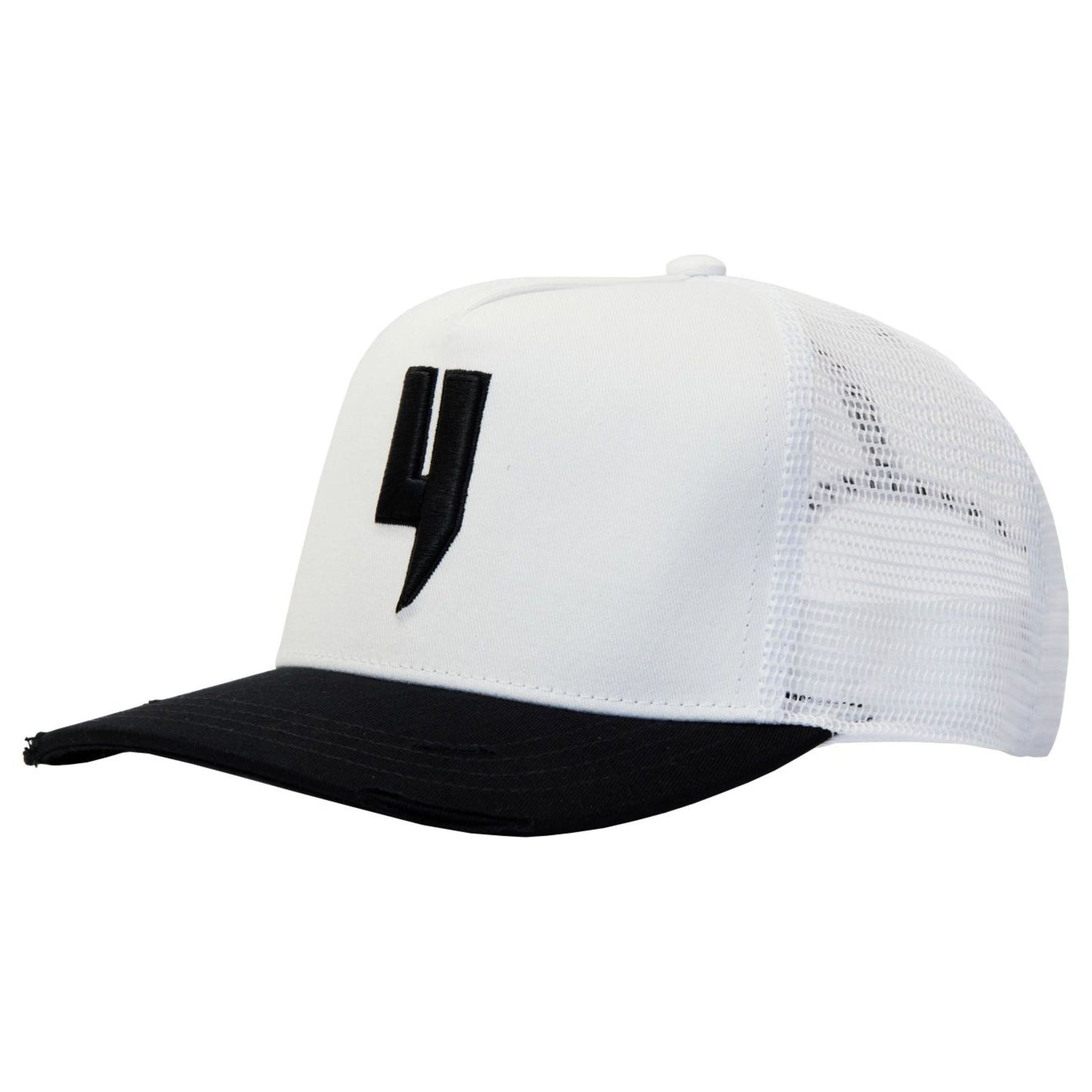 CONTRAST PEAK CAP WHITE BLACK