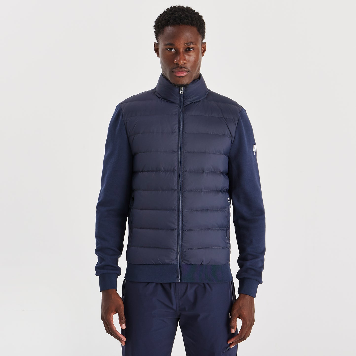 Front Panel Jacket FUNNEL NECK PANEL JACKET NAVY – YELIR WORLD