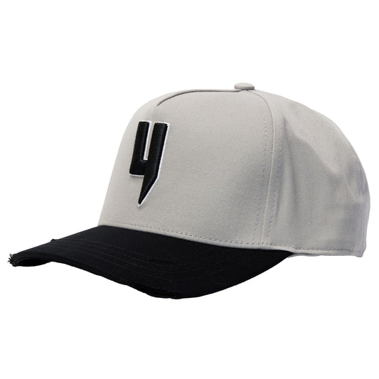 FULL MATERIAL CAP GREY BLACK