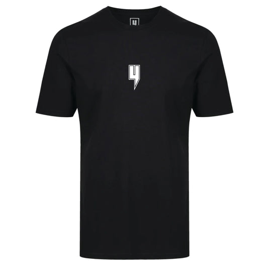 BLACK TEE WHITE OUTLINE Y LOGO