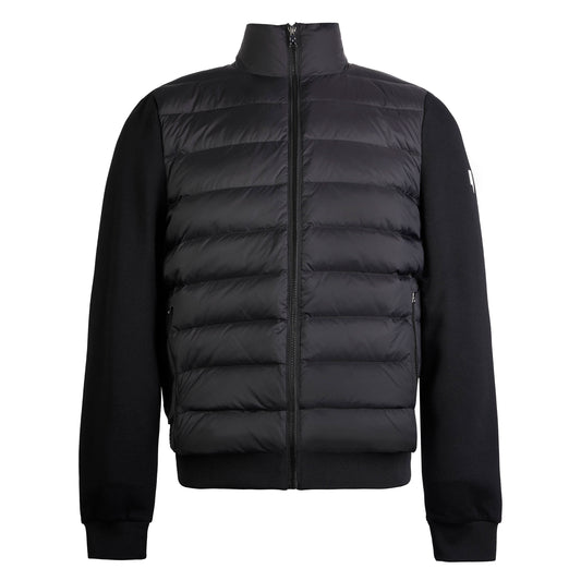 FUNNEL NECK PANEL JACKET BLACK