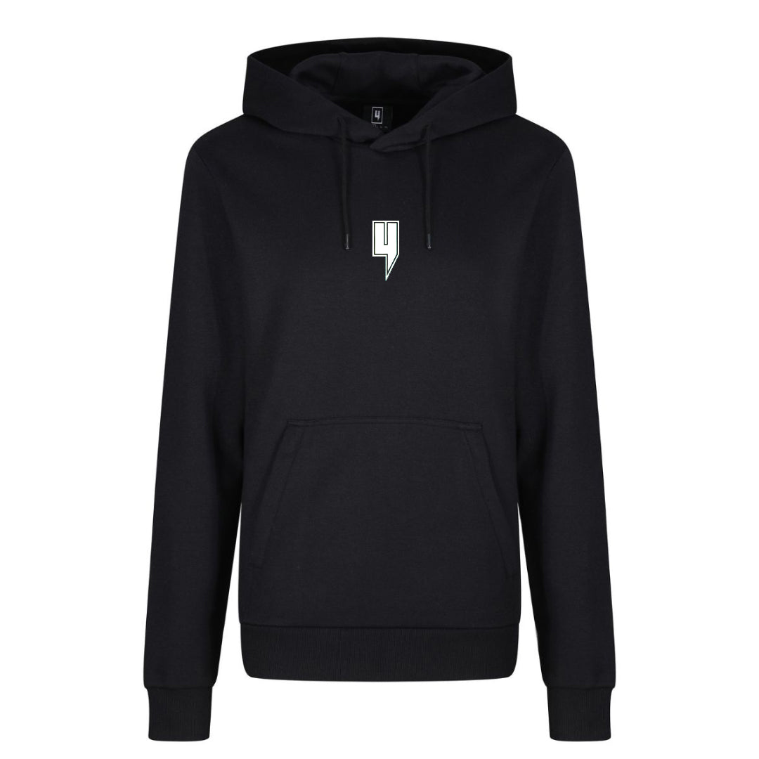 BLACK HOODY WHITE OUTLINE Y LOGO