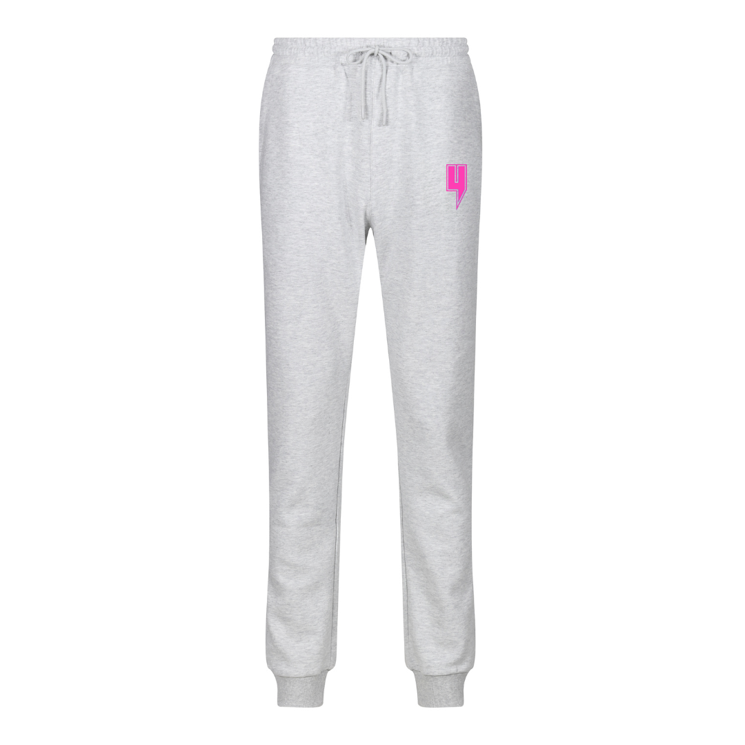 GREY JOGGERS PINK OUTLINE Y LOGO