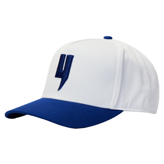 FULL MATERIAL CAP WHITE BLUE