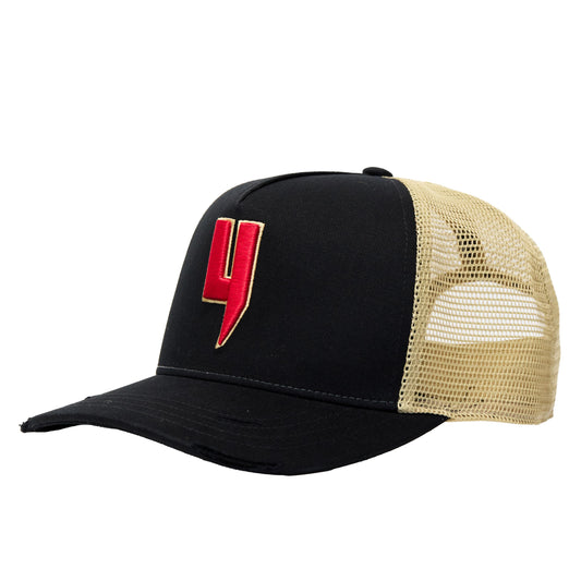 MIXED CONTRAST CAP GOLD RED