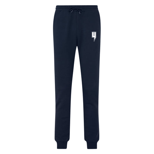 NAVY JOGGERS WHITE OUTLINE Y LOGO