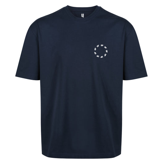 NAVY RELAXED FIT TEE WHITE CIRCLE LOGO