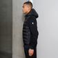 QUILTED PANEL JACKET BLACK