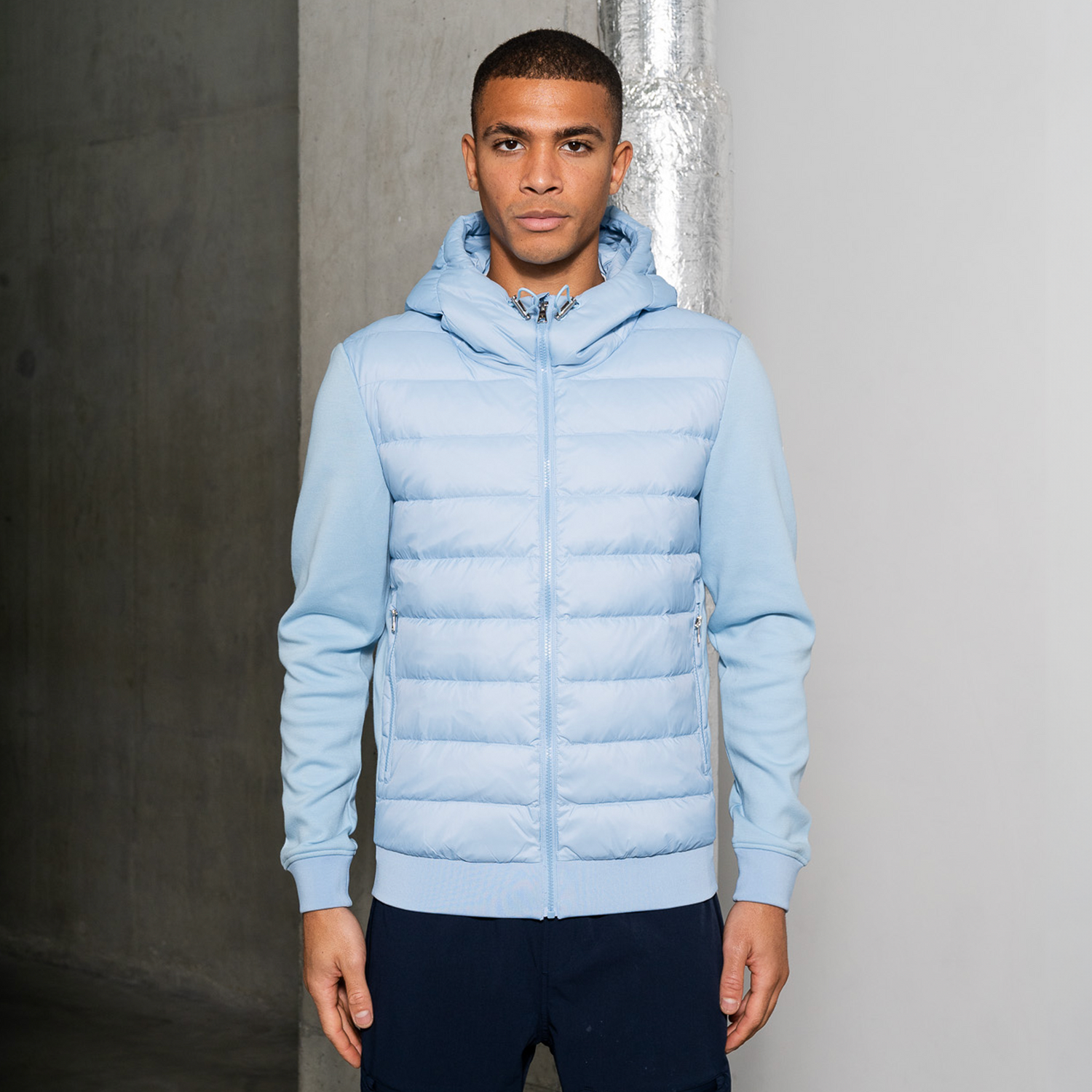 White 2025 blue jacket